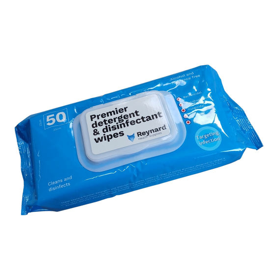 PREMIER DISINFECTANT & DETERGENT WIPES FOR MOST HARD SURFACES 33X22CM
