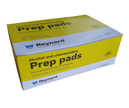 PREP PADS CHLORHEXIDINE AND ALCOHOL 6 x 6CM 200 PADS