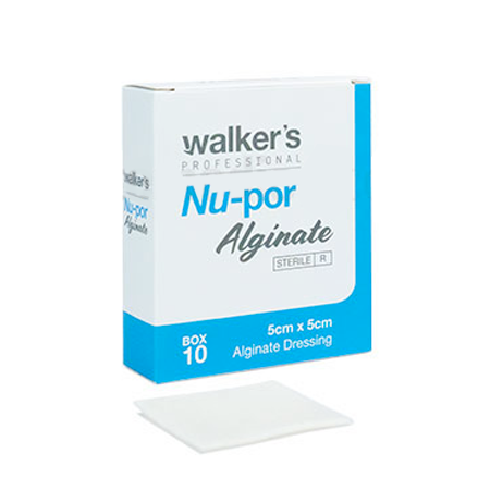 WALKERS NU-POR ALGINATE DRESSING (5CM X 5CM - BOX 10)
