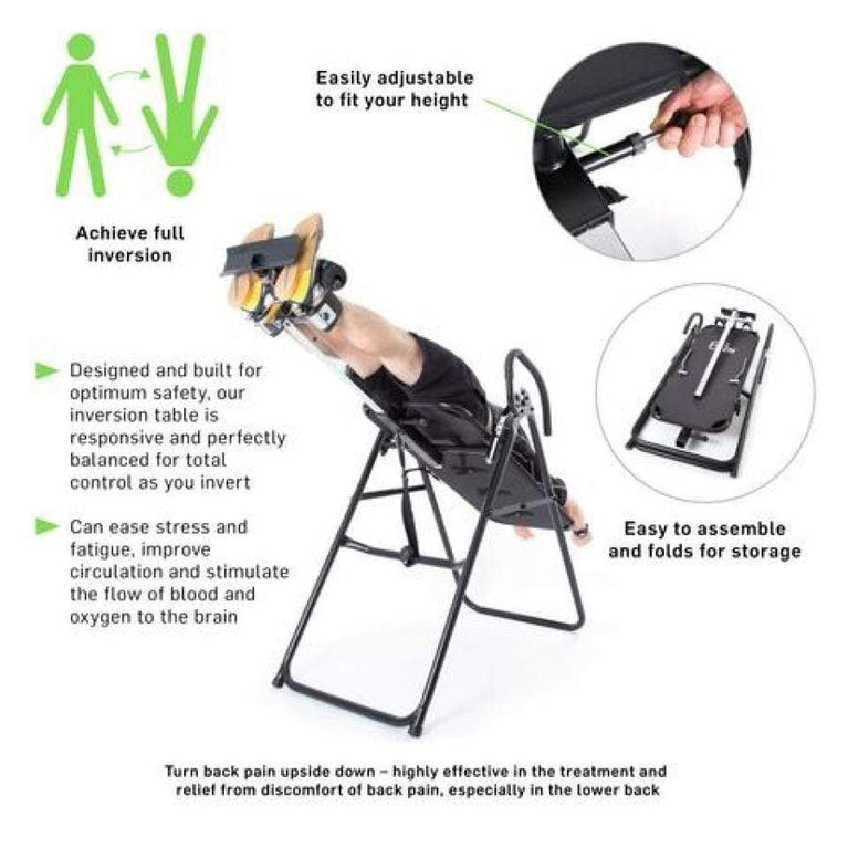Inversion table specifications.