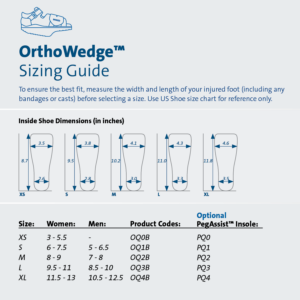 Darco OrthoWedge Sizing Guide