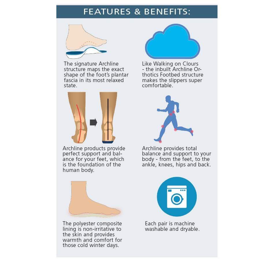 Archline Orthotic Charcoal Marl Slippers Features & Benefits