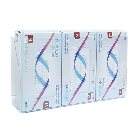 ACRYLIC GLOVE DISPENSERS WALL MOUNTABLE 3 TIER