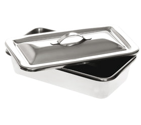 STAINLESS STEEL INSTRUMENT TRAY WITH LID 200MM x 130MM x 50MM