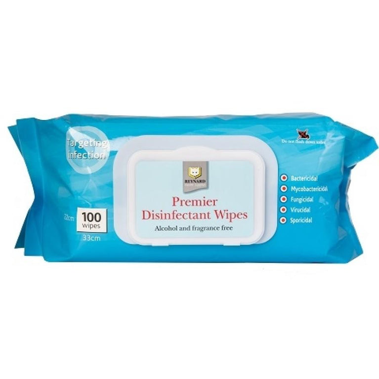 PREMIER DISINFECTANT & DETERGENT WIPES FOR MOST HARD SURFACES 33X22CM